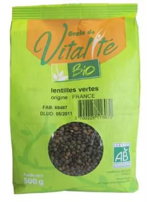 Bio : Lentilles Vertes - Grain de Vitalité - Photo 1