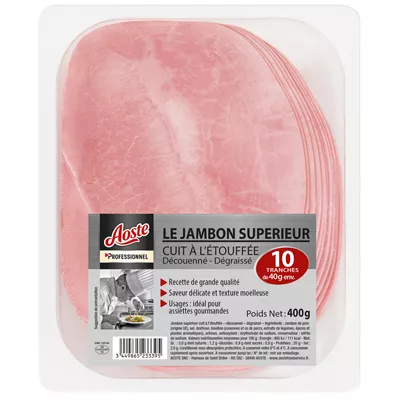 Jambon Cuit Supérieur Cuit a l'Étouffée Découenné, Dégraissé - Aoste - photo1