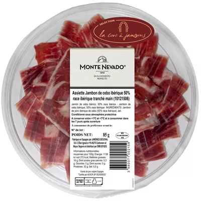 Assiette de Jambon Cebo de Campo Maturation 24 Mois - Montenevado - photo1